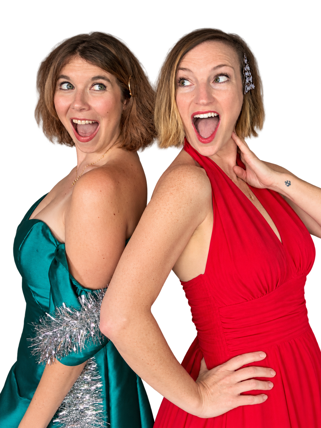 Caroline and Laura, dressed up for the Holiday Spectacular